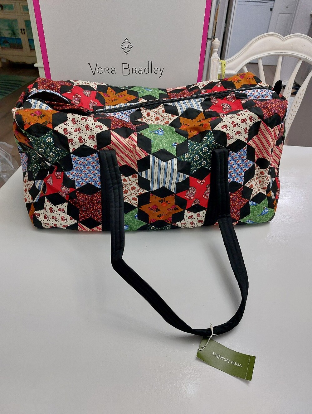 Vera Bradley Large Original Duffel Star Patchwork NWT